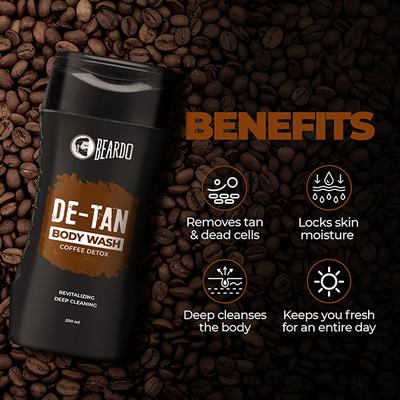 Beardo De-Tan Body Wash Coffee Detox Revitaling Deep Cleaning 200ml - Shower Gels & Body Wash