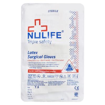 Nulife Triple Safety Latex Surgical Gloves (Size 7.5) (1 Pair) - Surgical Consumable