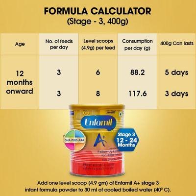 Enfamil Follow Up Formula A+ Stage 3 (12-24 Months) Powder 800 gm-Refill Pack - Baby And Infant Supplements