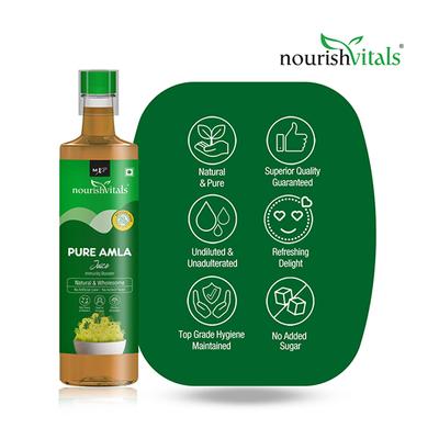 NourishVitals Pure Amla Juice 500 ml - Ayurvedic Juices