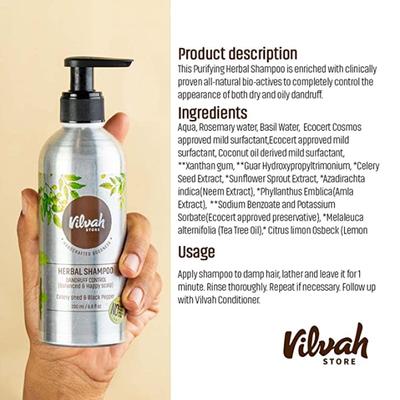 Vilvah Herbal Dandruff Control Shampoo 200 ml - Shampoos