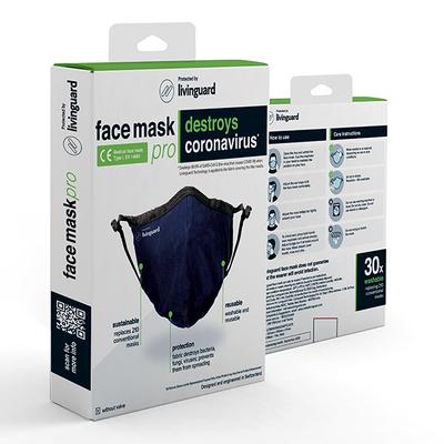 Livinguard Face Mask Pro Without Valve (M) - Black (Pack of 1) - Face Mask