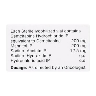 Celzar 200Mg Injection 1's - Cancer Oncology-Cyt