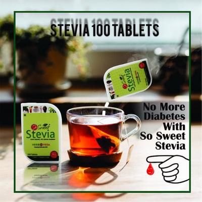 So Sweet 100% Natural 0% Calories Sweetener Stevia Tablets 600's - Sugar Substitute