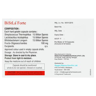 BISTLA FORTE Capsule 10's - Diarrhoea-Ant