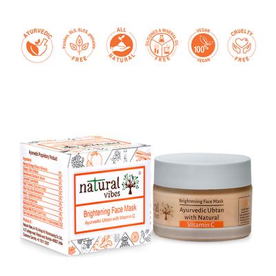 Natural Vibes Ayurvedic Vitamin C Brightening Face Mask 50 gm - Masks & Peels