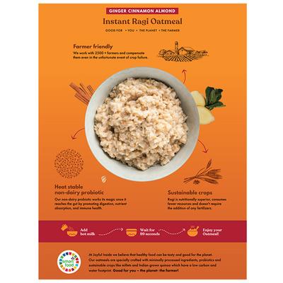 Joyful Inside Instant Ragi Oatmeal - Ginger Cinnamon Almond 320 gm - Nutritional Bars