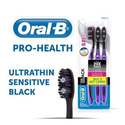 Oral B Ultrathin Black Sensitive Extra Soft Toothbrush (Buy 2 Get 1) - Toothbrushes