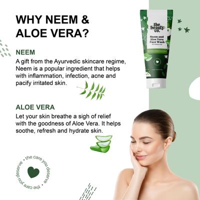 The Beauty Co. Face Wash - Neem And Aloe Vera 100 ml - Face Wash & Cleansers