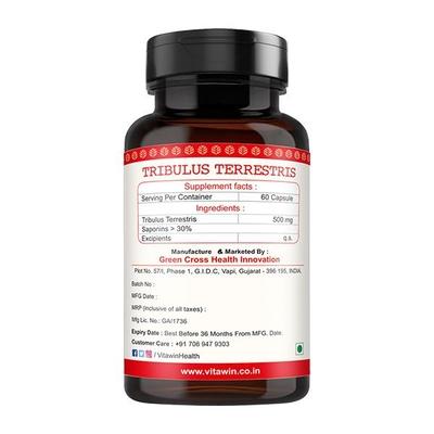 Vitawin Tribulus Terrestris Vegetarian Capsules 60's - Sexual Care