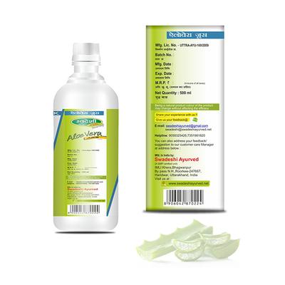 Swadeshi Ayurved Aloevera Juice 500 ml - Ayurvedic Juices
