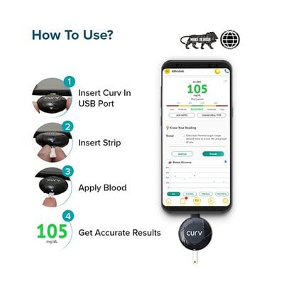 BeatO Curv Blood Glucose Test Strips 50's - Blood Glucose Monitors/Strips