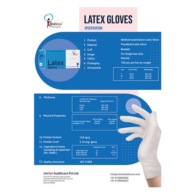 UniVen Latex Gloves (M) 100's - Gloves - S