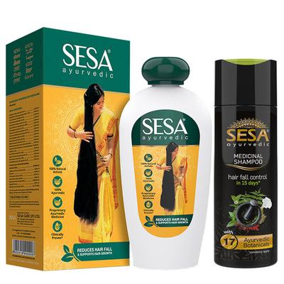 Sesa Hair Combo Pack (Sesa Ayurvedic Oil 200 ml + Sesa Ayurvedic Medicinal Shampoo 200 ml) - Personal Care (Ayush)