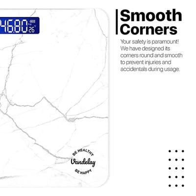 Vandelay Spirit Series Body Weighing Scale - White Marble - Weighing Scale