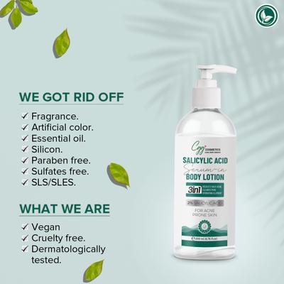 CGG Cosmetics 2% Salicylic Acid Serum In Body Lotion (Pack of 2 x 200 ml) 400 ml - Lotions & Creams