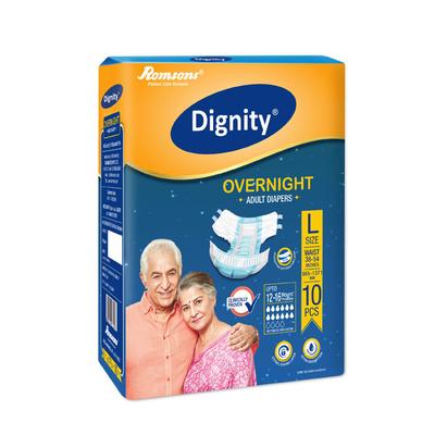 Dignity Overnight Adult Diapers (L) 10's - Adult Diapers & Pads