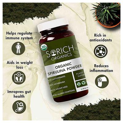 Sorich Organics Organic Spirulina Powder 200 gm - Herbal Dietary Supplement