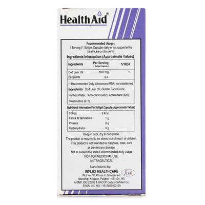 HealthAid Cod Liver Oil 1000 mg Capsule 60's - Vital Health