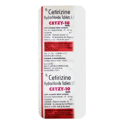 CETZY 10mg Tablet 10's - Allergies-Ant