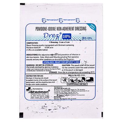 DREZ 10% 5CMX5CM Dressing Pad 1's - Wound Care-Ski