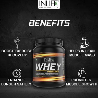 INLIFE Whey Protein Powder - Chocolate Flavour 400 g - Whey Proteins