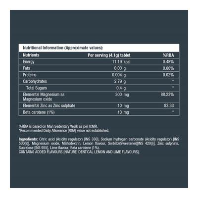 Fast&Up Magnesio Magnesium & Zinc Effervescent Tablets - Lime & Lemon Flavour (Pack of 3 x 20's) - Calcium And Minerals