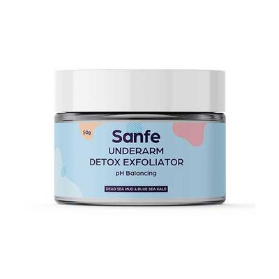 Sanfe Underarm Detox Exfoliator Cream - Dead Sea Mud & Blue Sea Kale 50 gm - Scrubs & Exfoliants