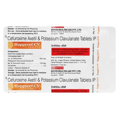 HAPPYCEF CV Tablet 10's - Bacterial Infections-Cep