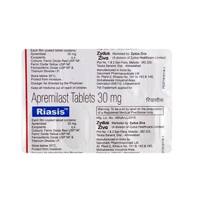 Riasis 30mg Tablet 10'S - Psoriasis/Seborrhea/Ichthyosis-Pso