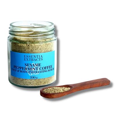 Essentia Extracts Face & Body Exfoliating Scrub - Sesame,Peppermint & Coffee 100 gm - Scrubs & Exfoliants