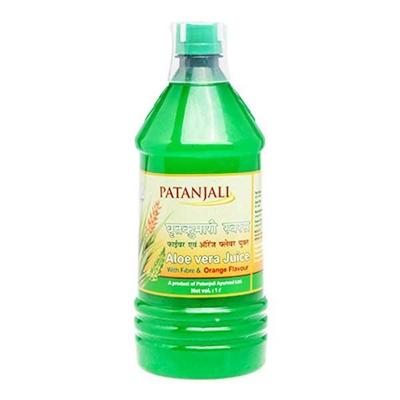 Patanjali Juice - Aloevera with Fiber & Orange Flavour 1 ltr - Ayurvedic Juices
