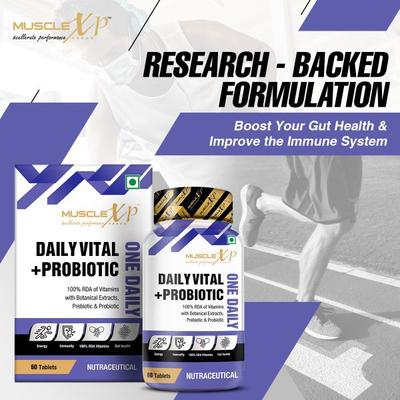 MuscleXP Daily Vital + Probiotic One Daily Tablet 60's - Digestive Health