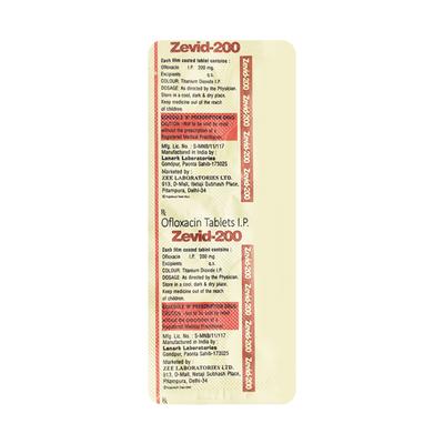 ZEVID 200mg Tablet 10's - Bacterial Infections-Qui