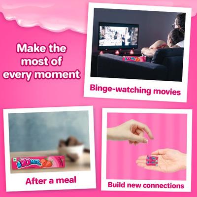 Boomer Bubble Gum - Strawberry (Pack of 6 x 1.8gm) - Nutritional Bars