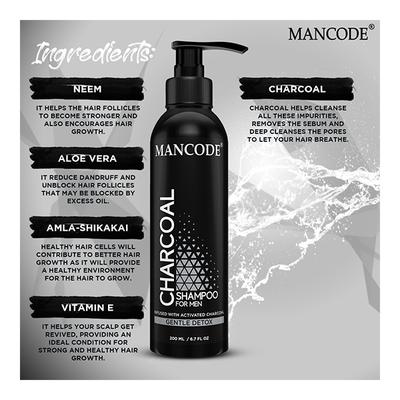Mancode Shampoo for Men - Charcoal 200 ml - Shampoos