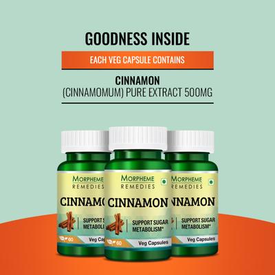 Morpheme Remedies Cinnamon 500mg Extract 60's - Digestive Health