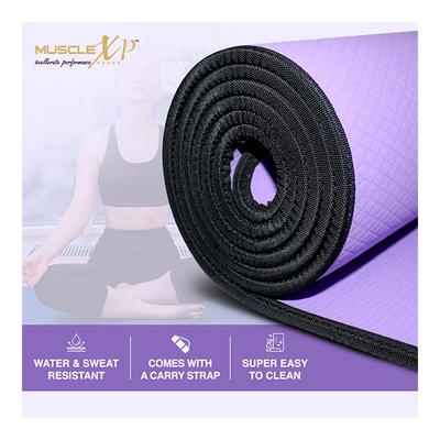 MuscleXP EVA Yoga Mat with Carrying Strap - Purple 1's - Workout Essentials