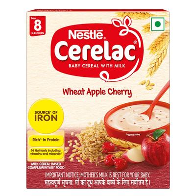 Nestle Cerelac Stage 2 (8 Months+) Powder - Wheat Apple Cherry 300 gm (Refill Pack) - Baby And Infant Supplements