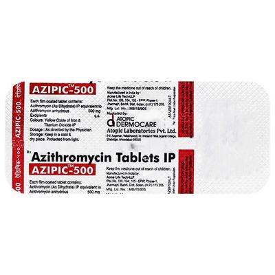 AZIPIC 500mg Tablet 3's - Bacterial Infections-Mac
