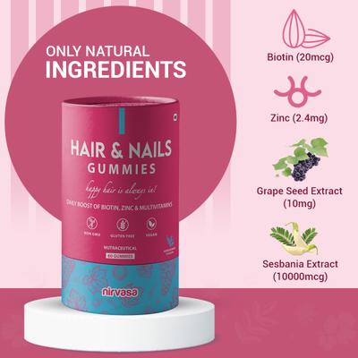 Nirvasa Hair & Nails Gummies (Pack of 3 x 60's) 1's - Multi-Vitamins