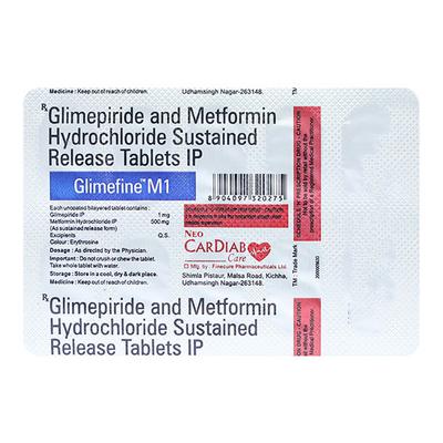 GLIMEFINE M 1 Tablet 10's - Diabetes-Ant