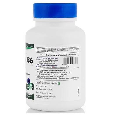 HealthVit Vitamin B6 25 mg Capsules 60's - Multi-Vitamins