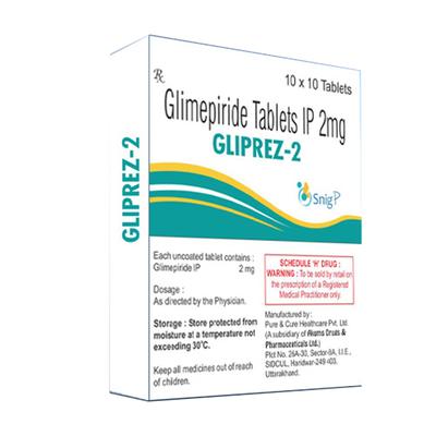 GLIPREZ 2mg Tablet 10's - Diabetes-Ant