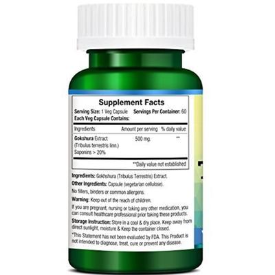 Morpheme Remedies Tribulus Terrestris Caps - 500mg Extract 60's - Herbal Dietary Supplement