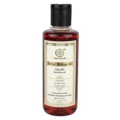 Khadi Natural Herbal Massage Oil - Sandalwood (Paraben/Mineral Oil Free) 210 ml - Massage Oils