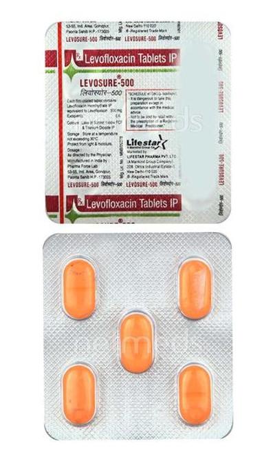Levosure 500mg Tablet 5'S - Bacterial Infections-Qui