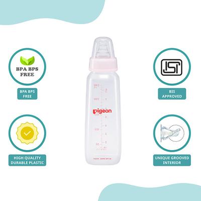 Pigeon Flexible 9+ Months PP Feeding Bottle - Pink 240 ml - Feeding & Nursing