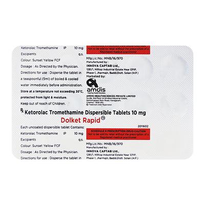 DOLKET RAPID Dispersible Tablet 15's - Pain relief-Nsa