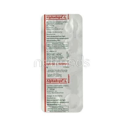 Alphadopa L 100mg Tablet 10'S - Hypertension-Bet